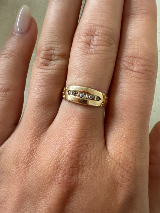 Seltener spät-georgianischer 15kt Roségold-Ring