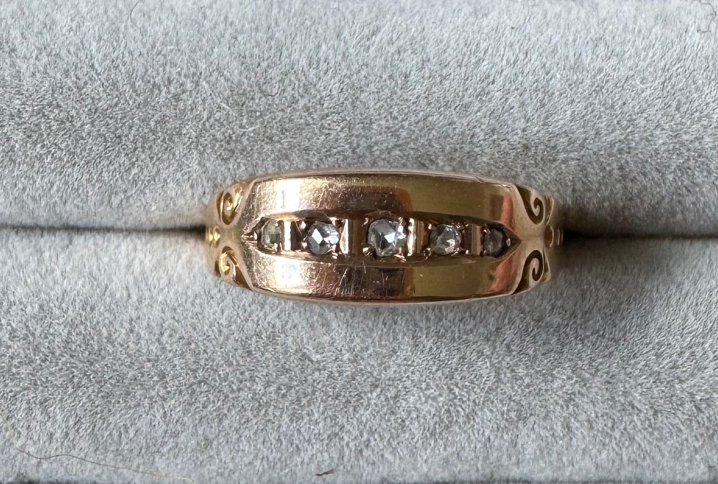 Seltener spät-georgianischer 15kt Roségold-Ring